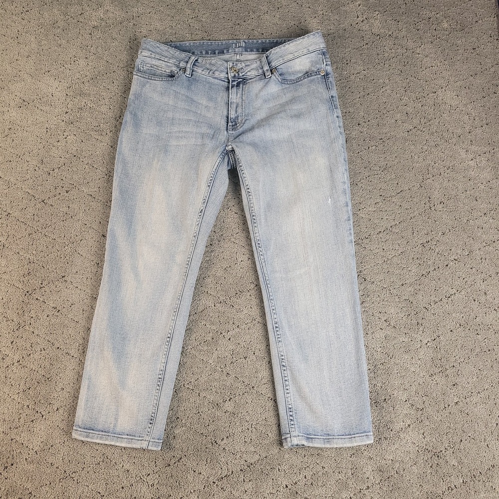 J‎ Jill Jeans Womens 6P Blue Straight Leg Cropped Light Wash Stretch Denim Crop